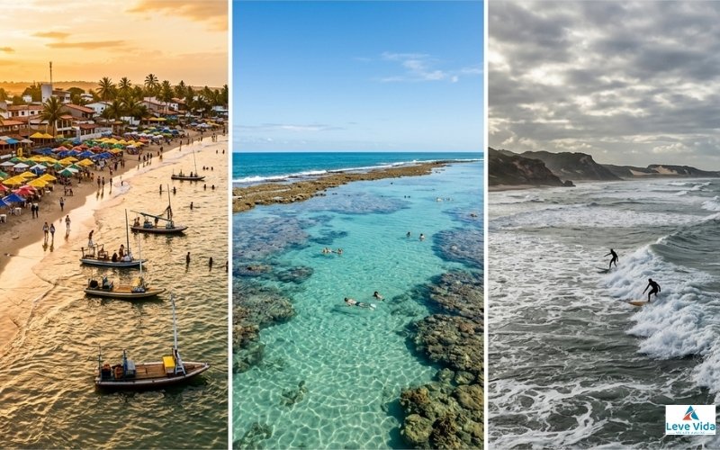 Comparação visual das praias